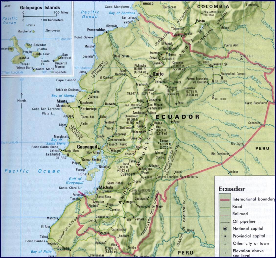 Ecuador Relief Map